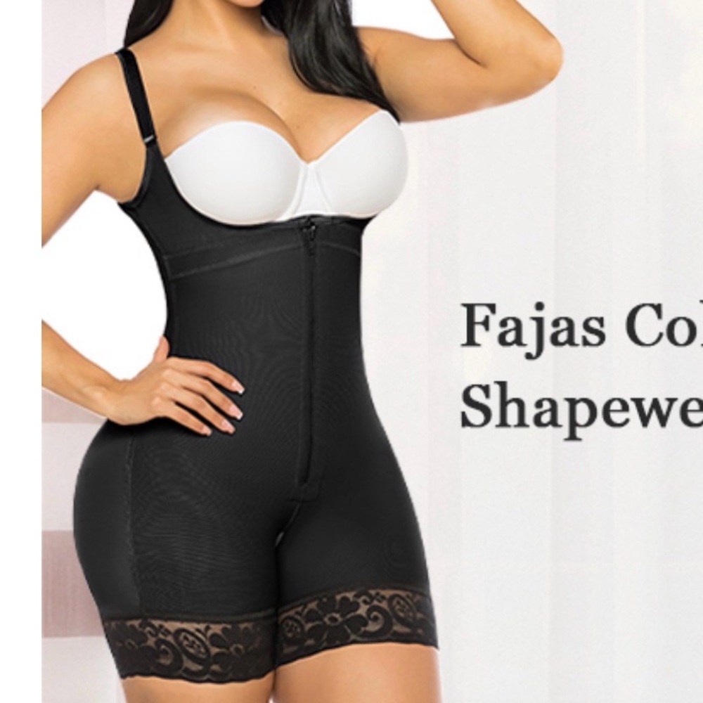 Yianna Black Lace Women's Shapewear fajas Bodysuit nwot large